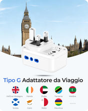 Carica l'immagine nel visualizzatore di Gallery, LENCENT Adattatore Presa Inglese da Viaggio, Spina Tipo G con 3 Prese IT