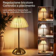 Carica l'immagine nel visualizzatore di Gallery, Voltix Lampada da Tavolo Senza Fili Ricaricabile, Abat Jour Comodino Touch Dimmerabile in Metallo, Lampada LED Portatile