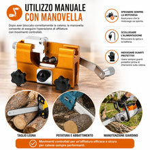 Carica l'immagine nel visualizzatore di Gallery, Topolenashop Affilatore Manuale Portatile per Catena Motosega 1/4" e 3/8" – Strumento in Acciaio Inox e Alluminio per Mo