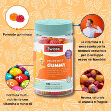 Carica l'immagine nel visualizzatore di Gallery, SWISSE Junior Multivit Gummy - Multivitaminico Bambini con Vitamina D per Supporto Crescita e Sviluppo Osseo, 50 Gommose