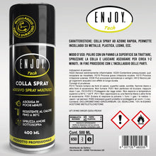 Carica l'immagine nel visualizzatore di Gallery, ENJOY TECH - Colla Extraforte Spray 400ML | Per Tessuti, Plastica, Legno, Auto e Metalli | Applicazione Permanente | Res