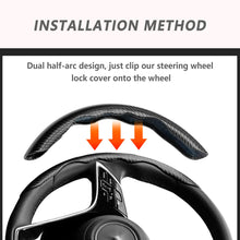 Carica l'immagine nel visualizzatore di Gallery, Fibra di Carbonio Coprivolante Auto,Sicuro e Antiscivolo Accessori Auto per Uomini e Donne,Universale 38cm Copri Volante