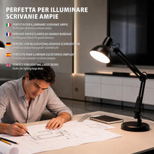 Carica l'immagine nel visualizzatore di Gallery, VELAMP - Lampada da Tavolo con Braccio Regolabile Charleston XL, Lampada da Scrivania Design Moderno, Abat Jour da Comod