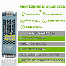 Carica l'immagine nel visualizzatore di Gallery, 24 V DC 150 W LED Alimentatore Trasformatore per Strisce e Luci LED