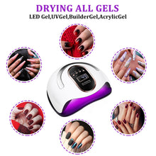 Carica l'immagine nel visualizzatore di Gallery, Lampada Unghie UV LED,72W Lampada UV Unghie Professionale per Manicure/Pedicure,4 Timers da 10s/30s/60s/90s,LCD Display Lampada per unghie per Gel Nail Polish Light