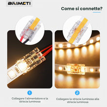 Carica l'immagine nel visualizzatore di Gallery, BRIMETI 10Pcs Connettori Strisca LED 2 Pin Trasparenti, 10Pcs 2 Pin LED Connettore Fili di Estensione per 8mm la Luce di