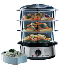 Carica l'immagine nel visualizzatore di Gallery, Russell Hobbs Vaporiera Multicottura, 9 L, 800 Watt, Acciaio Inox