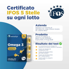 Carica l'immagine nel visualizzatore di Gallery, Omega 3 IFOS 5 Stelle Certificato, 90 capsule in Blister da 1000mg in forma Trigliceride, Senza Retrogusto. Olio di pesc