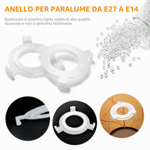 Carica l'immagine nel visualizzatore di Gallery, 10 Pezzi Anello Riduttore Paralume da E27 a E14, Paralume Anello Convertitore, Plastica Paralume Anello Riduttore Utiliz