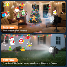 Carica l'immagine nel visualizzatore di Gallery, OUSFOT Proiettore Natale Esterno, Proiettori per Esterni 12 Diapositive, con Funzioni di Temporizzazione e Controllo Remoto, Adatto per Halloween, Natale, Feste