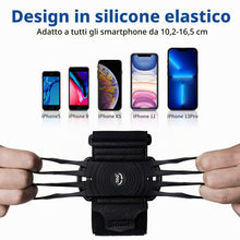 Carica l'immagine nel visualizzatore di Gallery, Porta Cellulare Braccio, 360° Rotazione Fascia Porta Cellulare Running per Jogging Trekking Palestra, Fascia da Braccio 