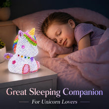 Carica l'immagine nel visualizzatore di Gallery, HappyGoLucky Unicorno Bambina Regalo, Kit Lavoretti Creativi per Bambini LED Luce Notturna, 4D Diamond Painting Kit Comp