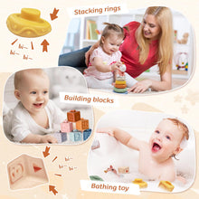 Carica l&#39;immagine nel visualizzatore di Gallery, Giochi Montessori 6 Mesi -3 Anni, 4 in 1 Giochi Bambini 1 Anno, Giochi Neonato 6-9 mesi, Sensoriali Giochi Montessori 6-12 Mesi, Giocattolo Impilabile, Giochi Natale Compleanno per Bambini