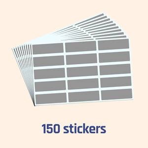 150 pezzi, Gratta e Vinci Personalizzato Adesivi, Scratch Sticker - 48 x 15mm, Grigio Rettangolo