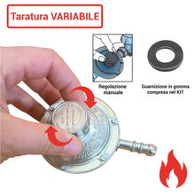 Carica l'immagine nel visualizzatore di Gallery, Crisalide® Kit Tubo Gas GPL Regolatore Attacco Verticale Variabile e Chiave – 1,5 m – Attacco Universale – Accessori Inc