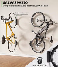 Carica l'immagine nel visualizzatore di Gallery, Supporto Bici da Muro Girevole, Portabici da Muro Salvaspazio per Garage &amp; Casa, Gancio Bici Muro Robusto, Fino a 30 kg,