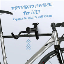 Carica l'immagine nel visualizzatore di Gallery, Portabici da Muro, Capacità di Carico 22 Chilogrammi, Supporto Bici da Muro Realizzato in Metallo Robusto, Appendi Bici 