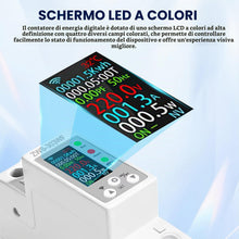 Carica l'immagine nel visualizzatore di Gallery, Contatore energia elettrica 63A TUYA misuratore consumo elettrico WIFI AC80-300V contatore di energia monofase Protezion