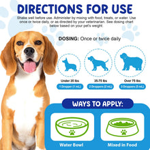 Carica l'immagine nel visualizzatore di Gallery, Tonico Articolazioni per Cani, 100% Naturale per la Cura Delle Articolazioni con Curcuma, Favorisce la Mobilità e la Flessibilità, Integratore per anche e Articolazioni per Cani, Gusto Pancetta, 60 ml