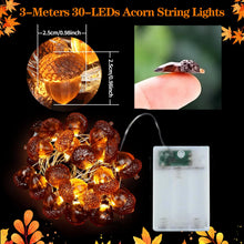 Carica l'immagine nel visualizzatore di Gallery, Luci di Ghianda Autunnale, 3 Metri 30 LED Catene Luminose di Autunnali