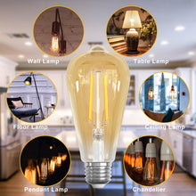 Carica l'immagine nel visualizzatore di Gallery, Lampadine Filamento LED E27 6W = 60W 630LM Bianca Calda 2700K 6 Pezzi