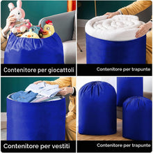 Carica l'immagine nel visualizzatore di Gallery, AiQInu Grandi Sacchi da Biancheria Coulisse Sacco della Biancheria Pieghevole Borsa della Lavanderia, 70 x 115 cm,2 pz-blu