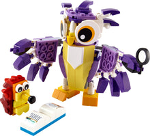 Carica l&#39;immagine nel visualizzatore di Gallery, LEGO Creator 3 in 1 Creature della Foresta Fantasy, Set con Animali Giocattolo da Costruire tra cui Gufo, Coniglio, Cervo, RIccio e Scoiattolo, Giochi per Bambini e Bambine da 7 Anni in su 31125