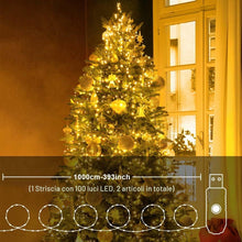 Carica l'immagine nel visualizzatore di Gallery, Vicloon Luci a Stringa USB, 2x10M 100 LED ,Telecomando Timer,Bianco Caldo