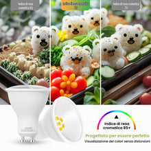 Carica l'immagine nel visualizzatore di Gallery, AGOTD Lampadine GU10 LED, 5W 850 Lumen 3000K Bianco Caldo Lampadina LED, LED GU10 equivalenti a lampade alogene 35W 50W,