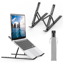 Carica l'immagine nel visualizzatore di Gallery, GRIFEMA GB1054B Supporto PC Portatile, Alluminio, Antiscivolo, Regolabile a 6 Angolazioni, Laptop Stand Compatibile con Laptop da 10-17,3 Pollici e Tablet - Nero