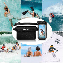 Carica l'immagine nel visualizzatore di Gallery, iVoler Kit Impermeabile con Borsa Marsupio e Custodia Smartphone, Nero
