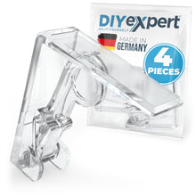 Carica l'immagine nel visualizzatore di Gallery, DIYexpert Fermatovaglia Trasparenti Made in Germany [4 Pezzi] – Clip Robuste per Tavoli Spessi Fino a 45 mm – Resistenti