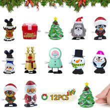 Carica l'immagine nel visualizzatore di Gallery, Set di Giocattoli a Carica di Natale - 12 Pezzi Mini Giocattoli a Orologeria per Bambini