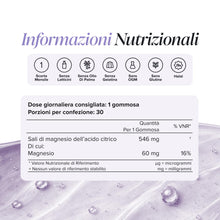 Carica l'immagine nel visualizzatore di Gallery, Magnesio Bambini Gommose | 546 mg Magnesio Citrato | 30 Gommose | Novomins