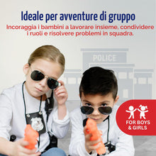 Carica l'immagine nel visualizzatore di Gallery, Dress up America Kids Police Agent Pretend Play Set – Accessori Per Costumi Da 10 Pezzi Con Distintivo, Cintura, Pistola