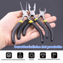Carica l'immagine nel visualizzatore di Gallery, Glarks Kit di 6 pinze per gioielli, kit di strumenti professionali per la creazione di gioielli con pinze ad ago, pinze 
