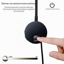 Carica l'immagine nel visualizzatore di Gallery, Lampada da Lettura con 360° Braccio Flessibile con Spina e Touch Interruttore, Dimmerabile Lampada a Collo di Cigno LED 