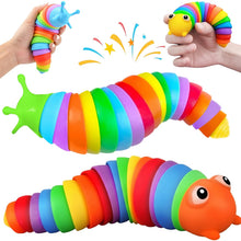 Carica l'immagine nel visualizzatore di Gallery, 2 Pezzi Fidget Toy Lumaca e Bruco Antistress, Giocattolo Sensoriale Flessibile 3D per Bambini e Adulti, Ideale per ADHD 