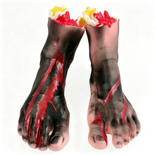 Carica l'immagine nel visualizzatore di Gallery, Set di 4 decorazioni per Halloween con mani e piedi separati (2 piedi e 2 mani), scherzo spaventoso, parti del corpo san