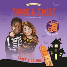 Carica l'immagine nel visualizzatore di Gallery, Legami - Set di 6 Trucchi Viso in Stick, Halloween, 1 Stencil incluso