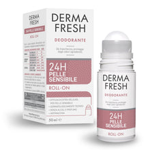 Carica l'immagine nel visualizzatore di Gallery, Dermafresh Deodorante Roll-On 24h Pelle Sensibile Antimacchia 50 mL