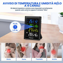 Carica l'immagine nel visualizzatore di Gallery, Geevon Termometro per interni ed esterni con 3 sensori remoti
