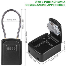 Carica l'immagine nel visualizzatore di Gallery, Diyife Cassetta Sicurezza per Chiavi, [Impermeabile] 4 Cifre