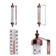 Carica l'immagine nel visualizzatore di Gallery, Termometro da Esterno con Design Effetto Bronzo - Elegante Adatto per il Monitoraggio Della Temperatura Esterna Garage, Serra a Parete