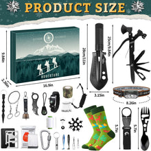 Carica l&#39;immagine nel visualizzatore di Gallery, iZoeL Calendario Avvento Uomo Calendario Avvento Adulti Idee Regalo Natale 2025 - Accessori Campeggio/Sopravvivenza/Caccia/Viaggi/Avventura, Regali Natale per Padre Fratello Nonno Zio Fidanzato