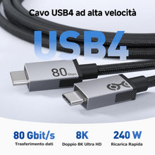 Carica l'immagine nel visualizzatore di Gallery, Cable Matters Cavo USB4 80 Gbit/s, Compatibile con Thunderbolt 5/4, 2 m