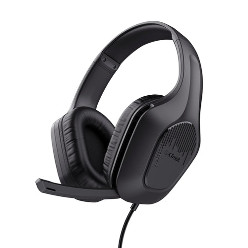 Trust Gaming GXT 415 Zirox Cuffie Gaming Leggere con Driver da 50 mm per PC, Xbox, PS4, PS5, Switch, Mobile, Jack Audio 3.5 mm, Cavo 2m, Cuffie con Microfono Over-Ear - Nero