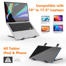 Carica l'immagine nel visualizzatore di Gallery, GRIFEMA GB1054B Supporto PC Portatile, Alluminio, Antiscivolo, Regolabile a 6 Angolazioni, Laptop Stand Compatibile con Laptop da 10-17,3 Pollici e Tablet - Nero