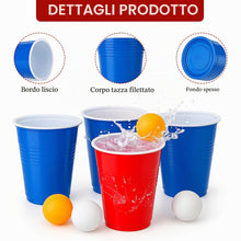 Carica l'immagine nel visualizzatore di Gallery, 100 Pezzi Bicchiere Plastica Rossi Blu e 10 Palline Ping Pong
