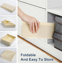 Carica l'immagine nel visualizzatore di Gallery, AiQInu Organizer Cassetti per Reggiseni,Set di 2 Organizzatore Cassetti Intimo Pieghevoli con 7 Scomparti,Organizer Armadio Biancheria Intima Divider Tessuto per Riporre Reggiseni,Calze e Cravatte